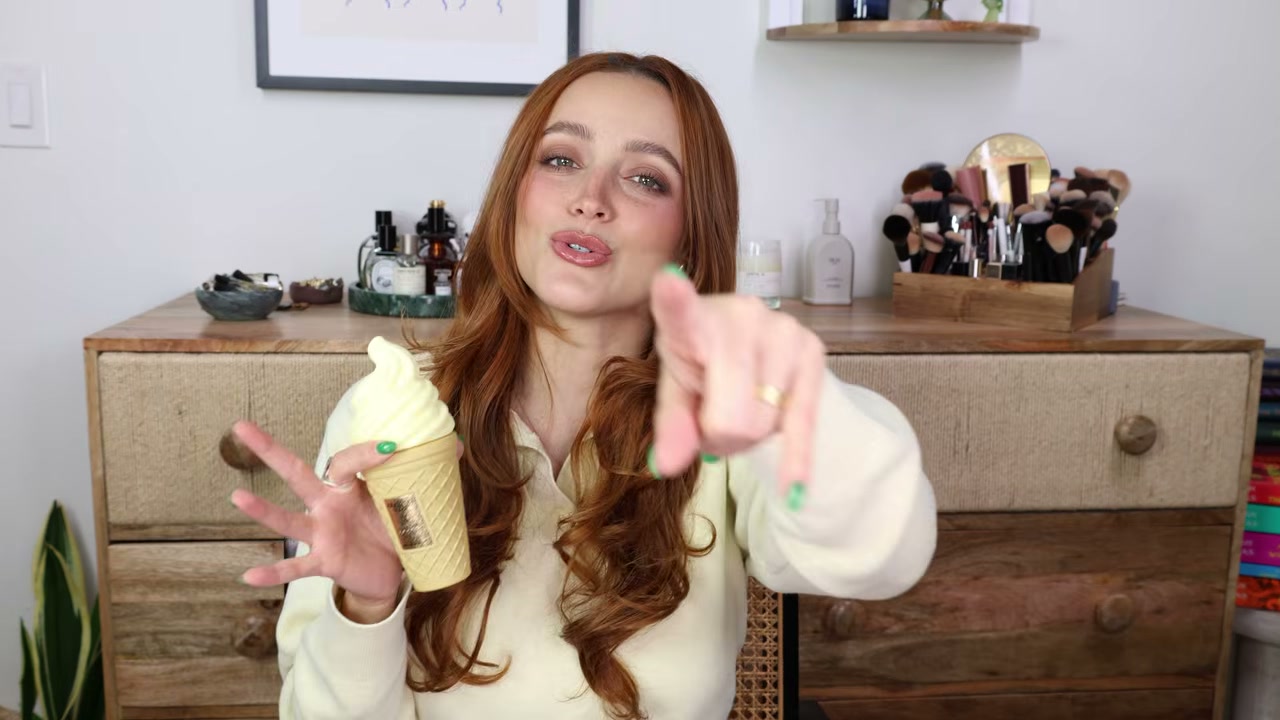 @kathleenlights reviewing Huda Beauty Blush Filter Liquid Blush at 03:39 in a YouTube Shorts video