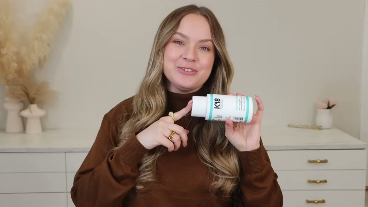 @kayleymelissa reviewing K18 Clarifying Shampoo at 10:16 in a YouTube Shorts video
