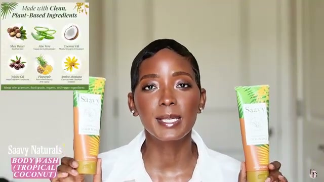 @kdcreatiive reviewing Saavy Naturals Bodywash Tropical Coconut at 07:39 in a YouTube Shorts video