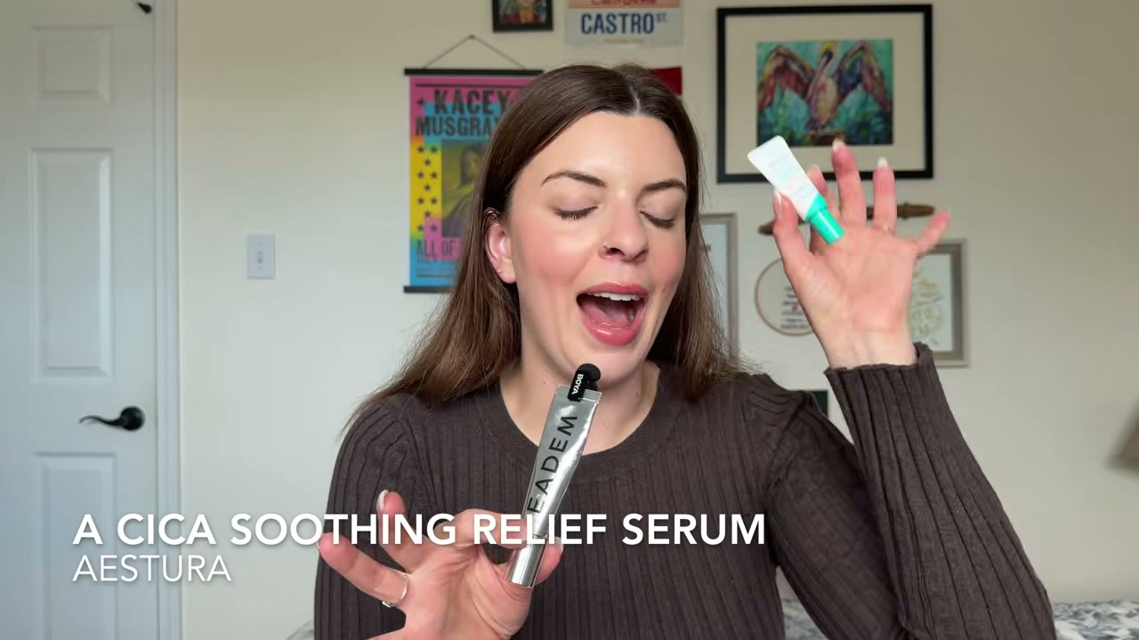 @laura.lavigne reviewing AESTURA Asiatica Soothing Relief Serum at 21:26 in a YouTube Shorts video