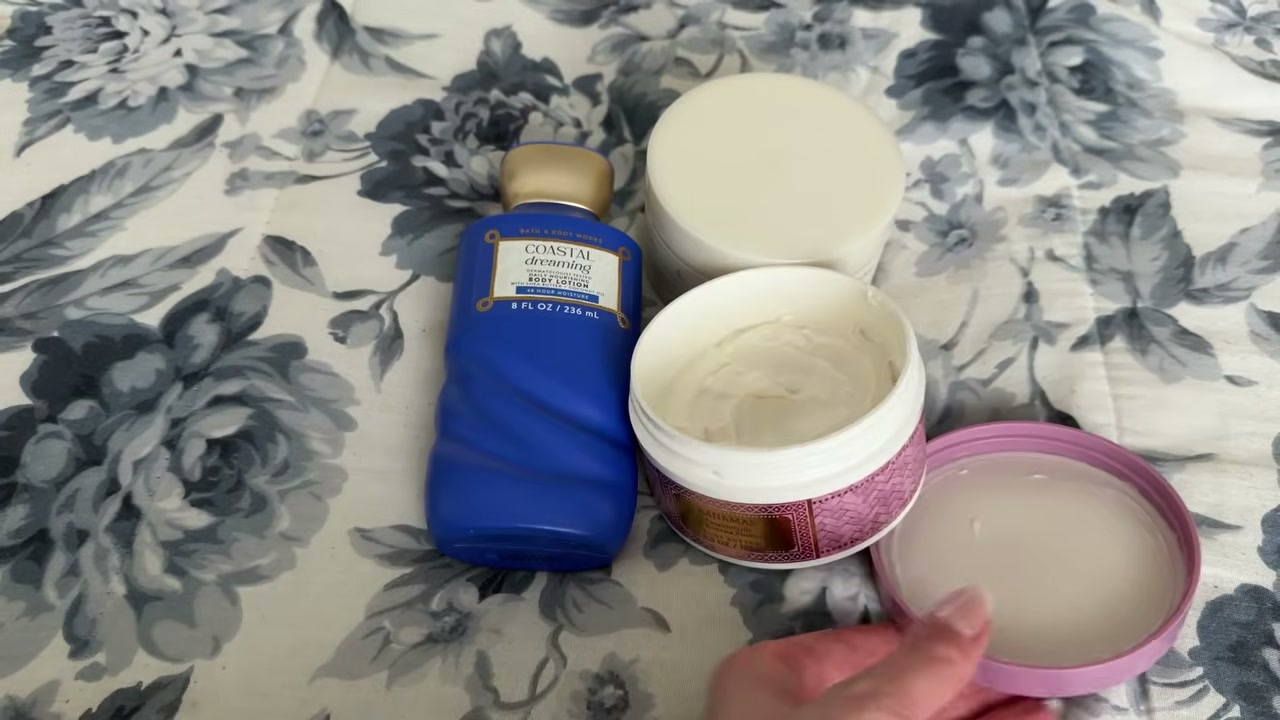 @laura.lavigne reviewing Bath & Body Works Bahamas Passionfruit Banana Flower Body Butter at 08:15 in a YouTube Shorts video