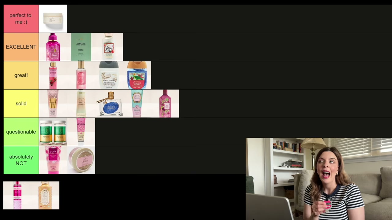 @laura.lavigne reviewing Bath & Body Works Body Lotion at 19:37 in a YouTube Shorts video