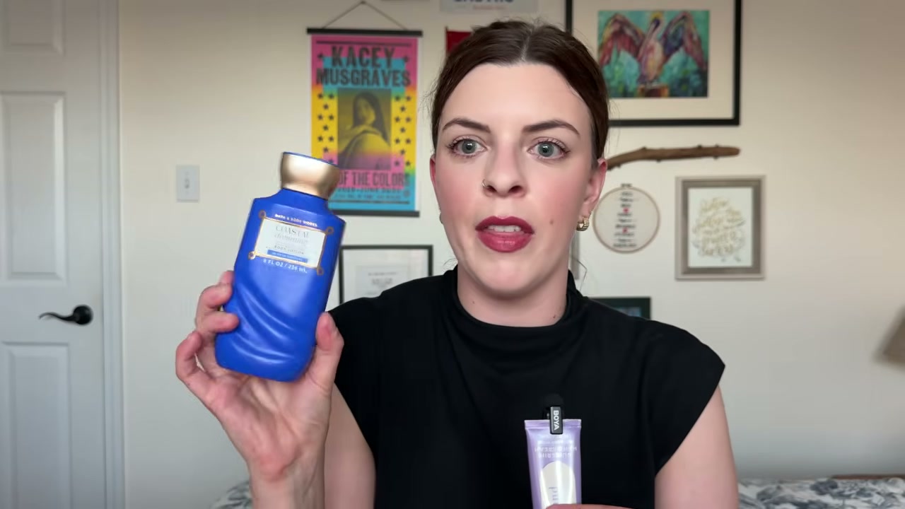 @laura.lavigne reviewing Bath & Body Works Coastal Dreaming Lotion at 05:10 in a YouTube Shorts video