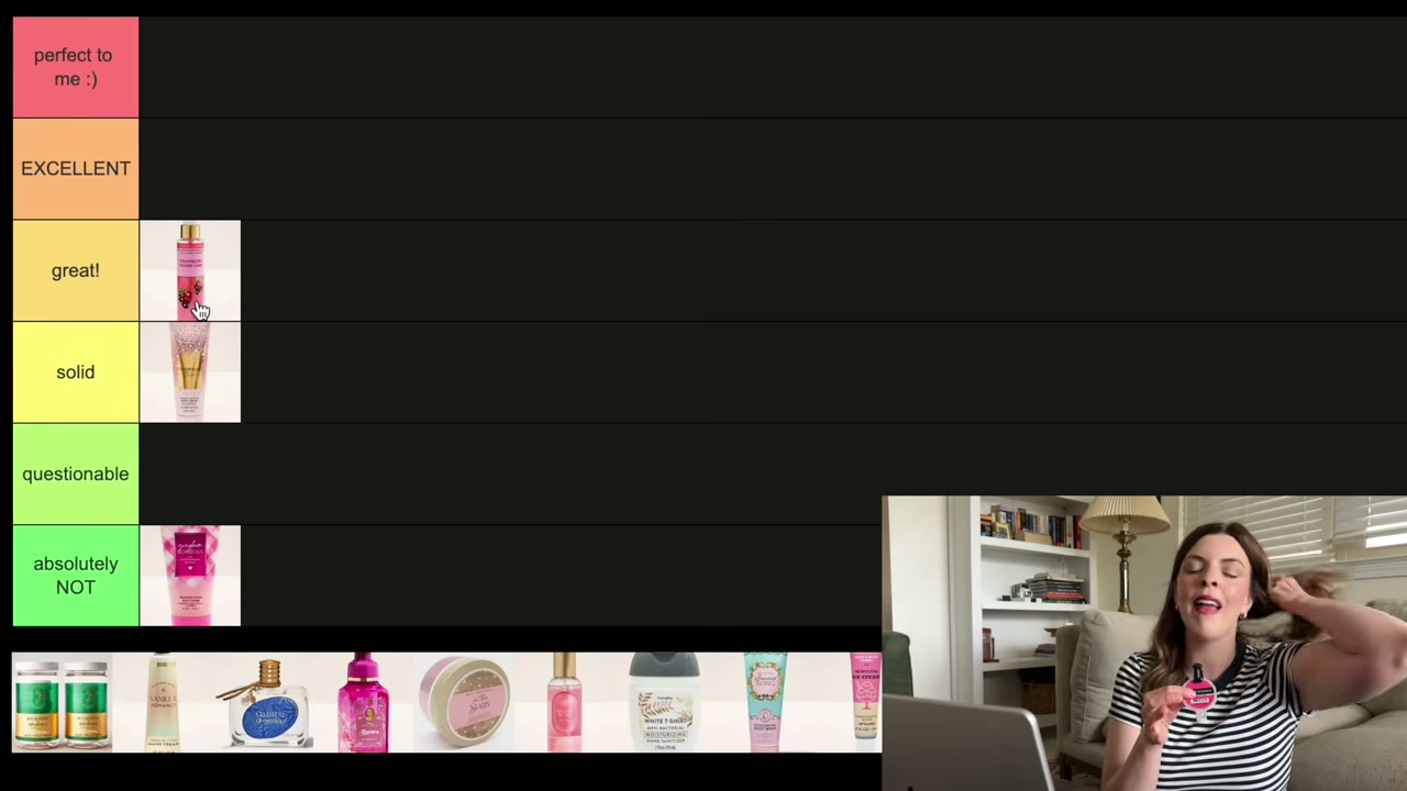 @laura.lavigne reviewing Bath & Body Works Diamond Shimmer Mist at 05:09 in a YouTube Shorts video