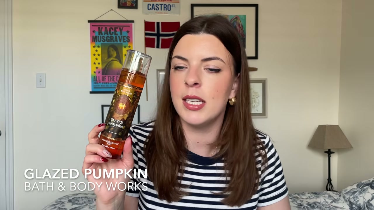 @laura.lavigne reviewing Bath & Body Works Glazed Pumpkin at 02:17 in a YouTube Shorts video