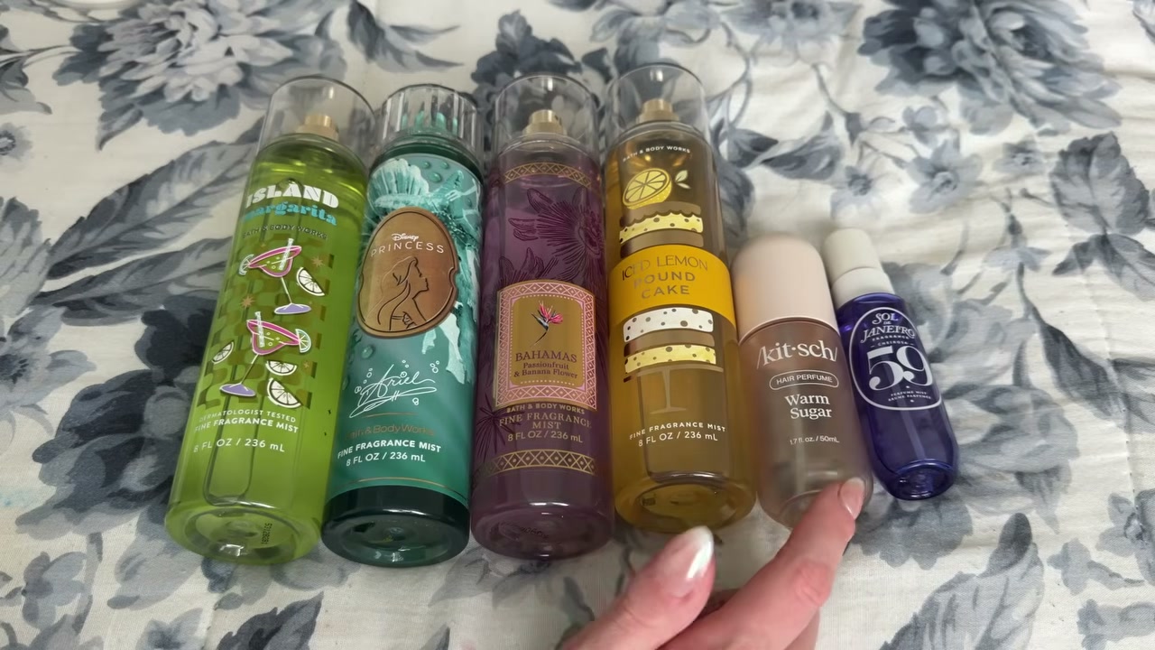 @laura.lavigne reviewing Bath & Body Works Ice Lemon Pound Cake Body Mist at 16:11 in a YouTube Shorts video