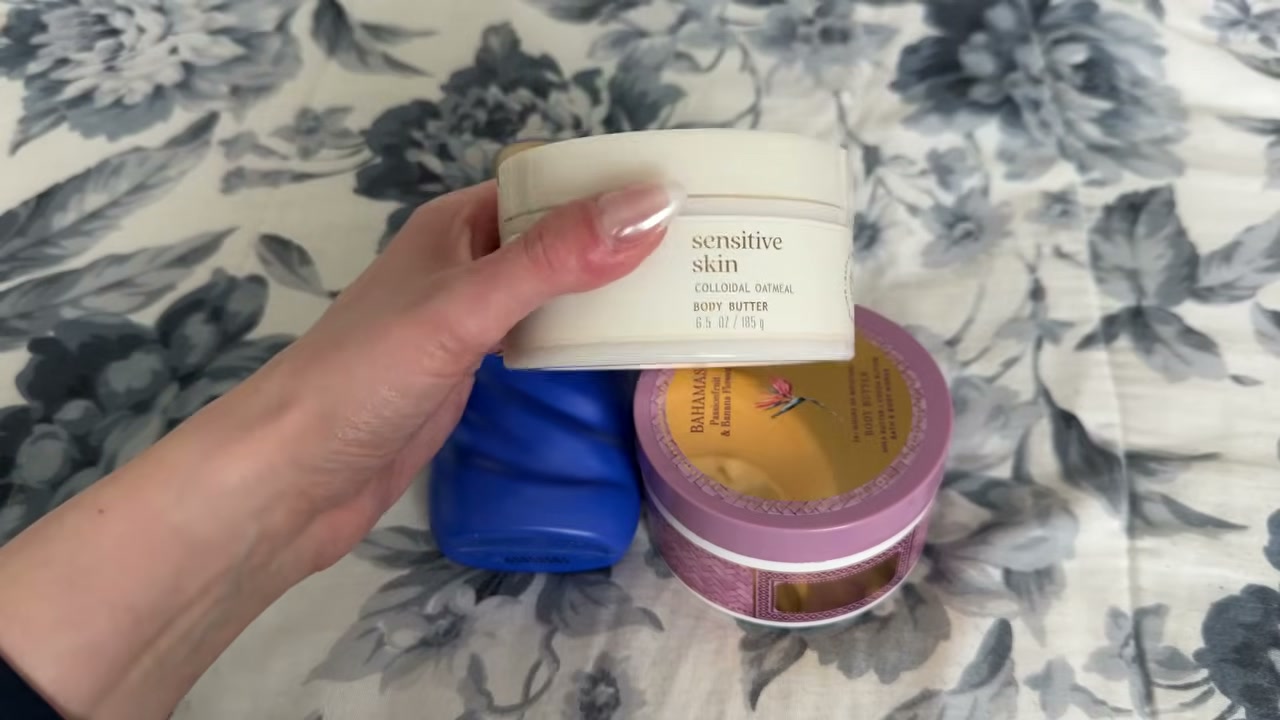 @laura.lavigne reviewing Bath & Body Works Milk Body Butter at 07:49 in a YouTube Shorts video