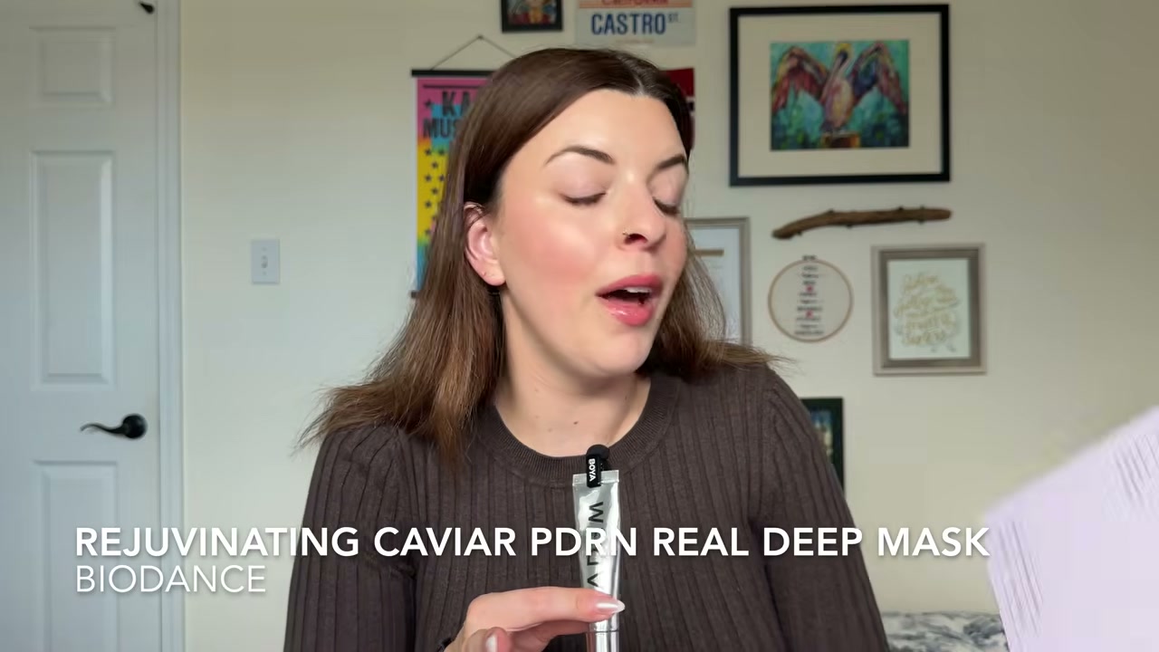 @laura.lavigne reviewing Biodance Rejuvenating Caviar PDRN Real Deep Mask at 16:47 in a YouTube Shorts video