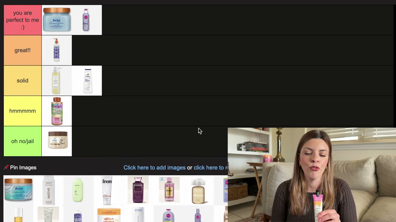 @laura.lavigne reviewing Dove Body Scrub at 08:32 in a YouTube Shorts video