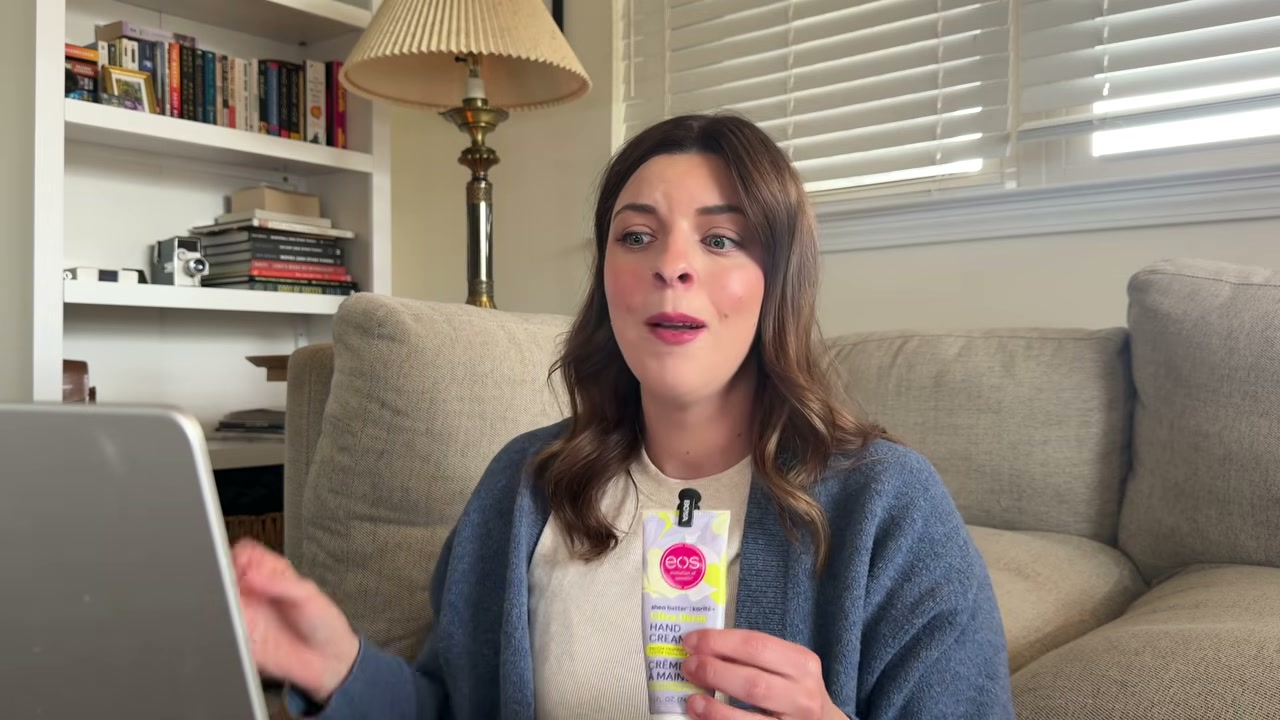 @laura.lavigne reviewing eos Pre-Shave Scrub at 29:35 in a YouTube Shorts video