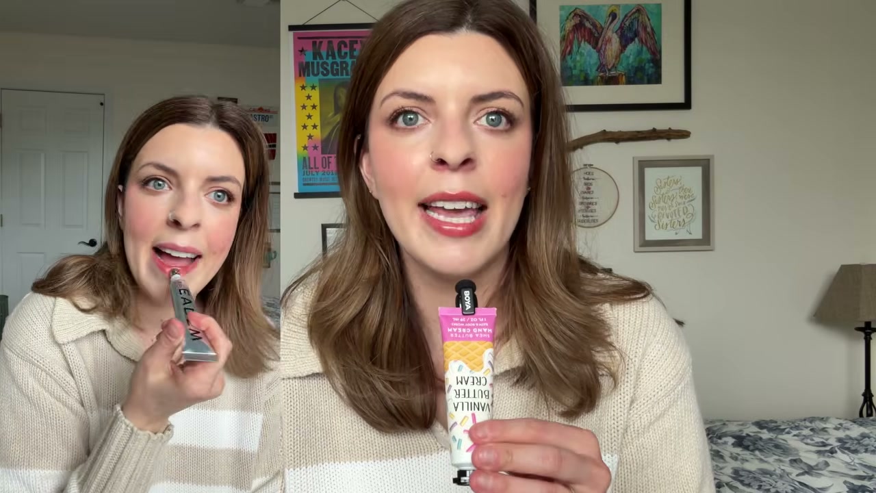@laura.lavigne reviewing ILIA Lip Balm at 05:37 in a YouTube Shorts video