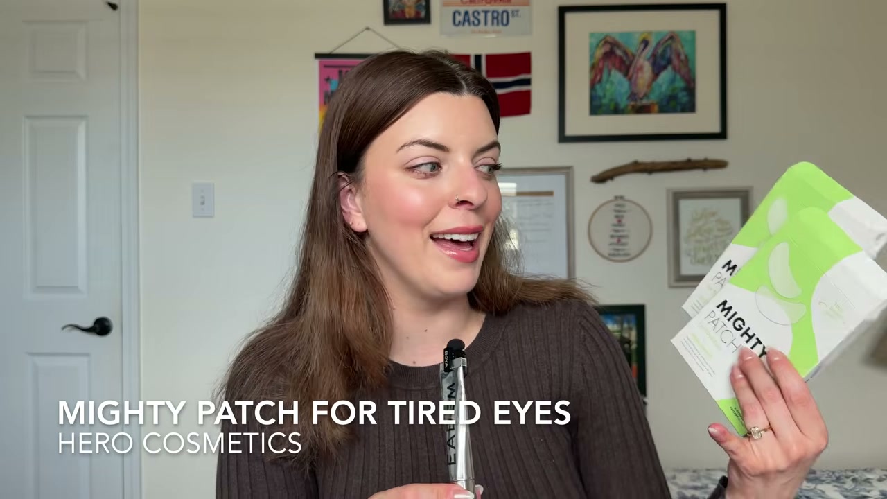 @laura.lavigne reviewing Mighty Patch For Tired Eyes Eye Patches at 18:27 in a YouTube Shorts video