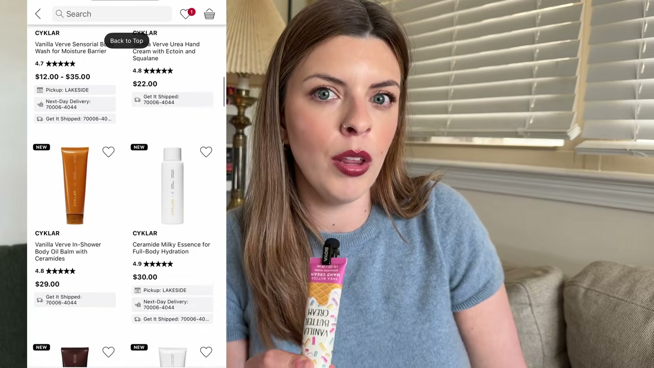 @laura.lavigne reviewing Saltair Sensorial Body Wash at 08:56 in a YouTube Shorts video