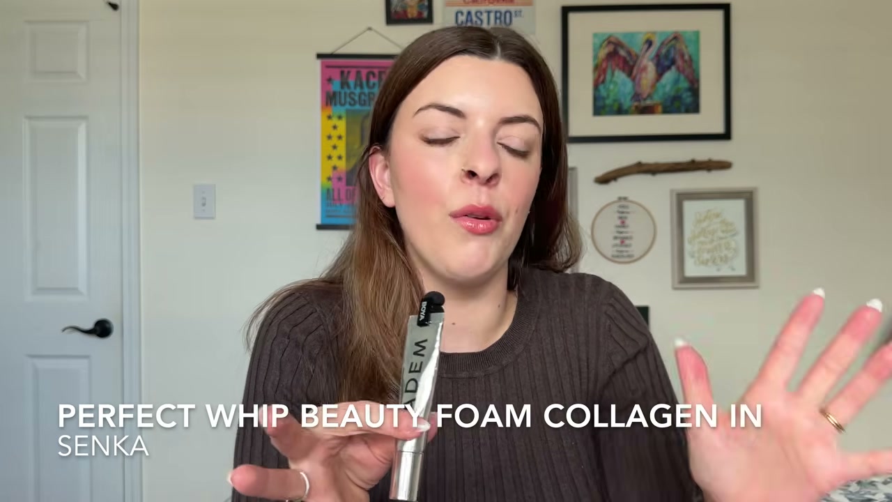 @laura.lavigne reviewing Senka Perfect Whip Beauty Foam Collagen in at 13:52 in a YouTube Shorts video