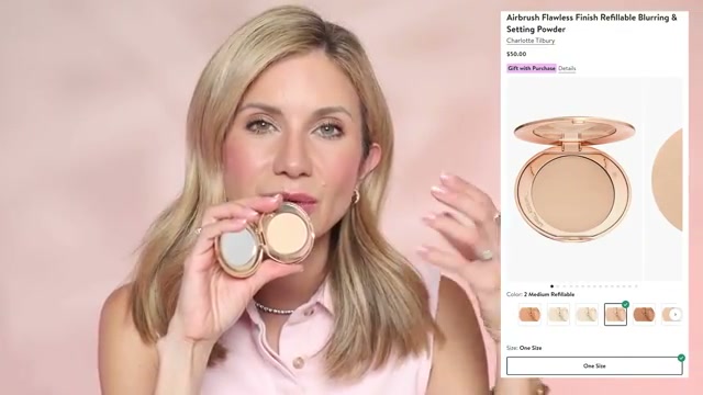 @lisajmakeup reviewing Charlotte Tilbury Flawless Finish Powder at 12:43 in a YouTube Shorts video