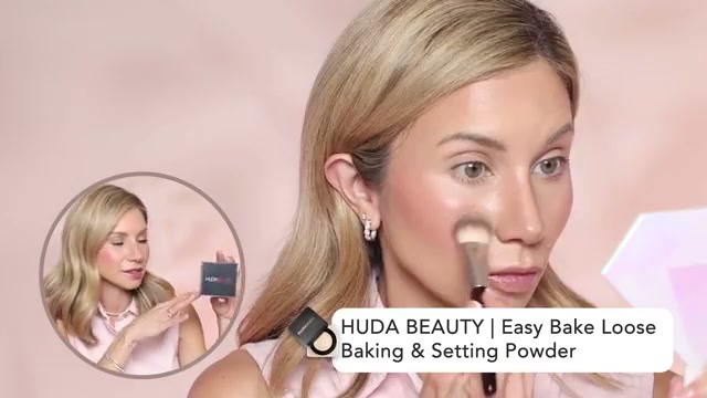 @lisajmakeup reviewing Huda Beauty Easy Bake Loose Baking & Setting Powder at 10:52 in a YouTube Shorts video
