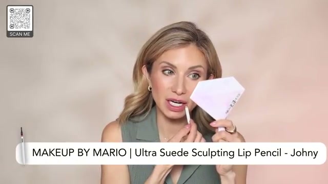 @lisajmakeup reviewing MAKEUP BY MARIO Ultra Suede® Sculpting Lip Pencil at 20:11 in a YouTube Shorts video