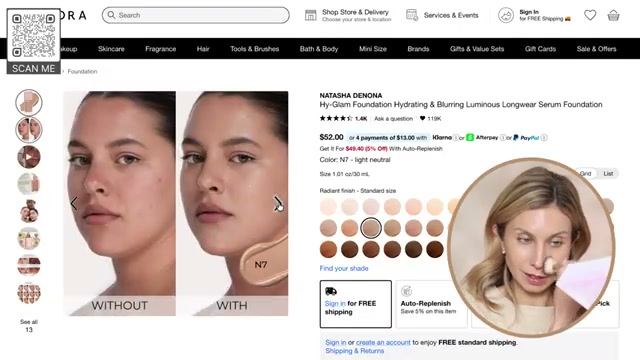 Hy-Glam Foundation Hydrating & Blurring Luminous Longwear Serum Foundation