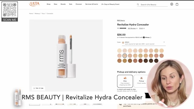 @lisajmakeup reviewing RMS Beauty Revitalize Hydra Concealer at 02:45 in a YouTube Shorts video