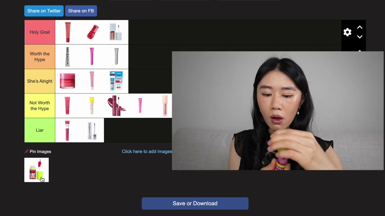 @lynjiang reviewing NYX Fat Oil at 20:35 in a YouTube Shorts video