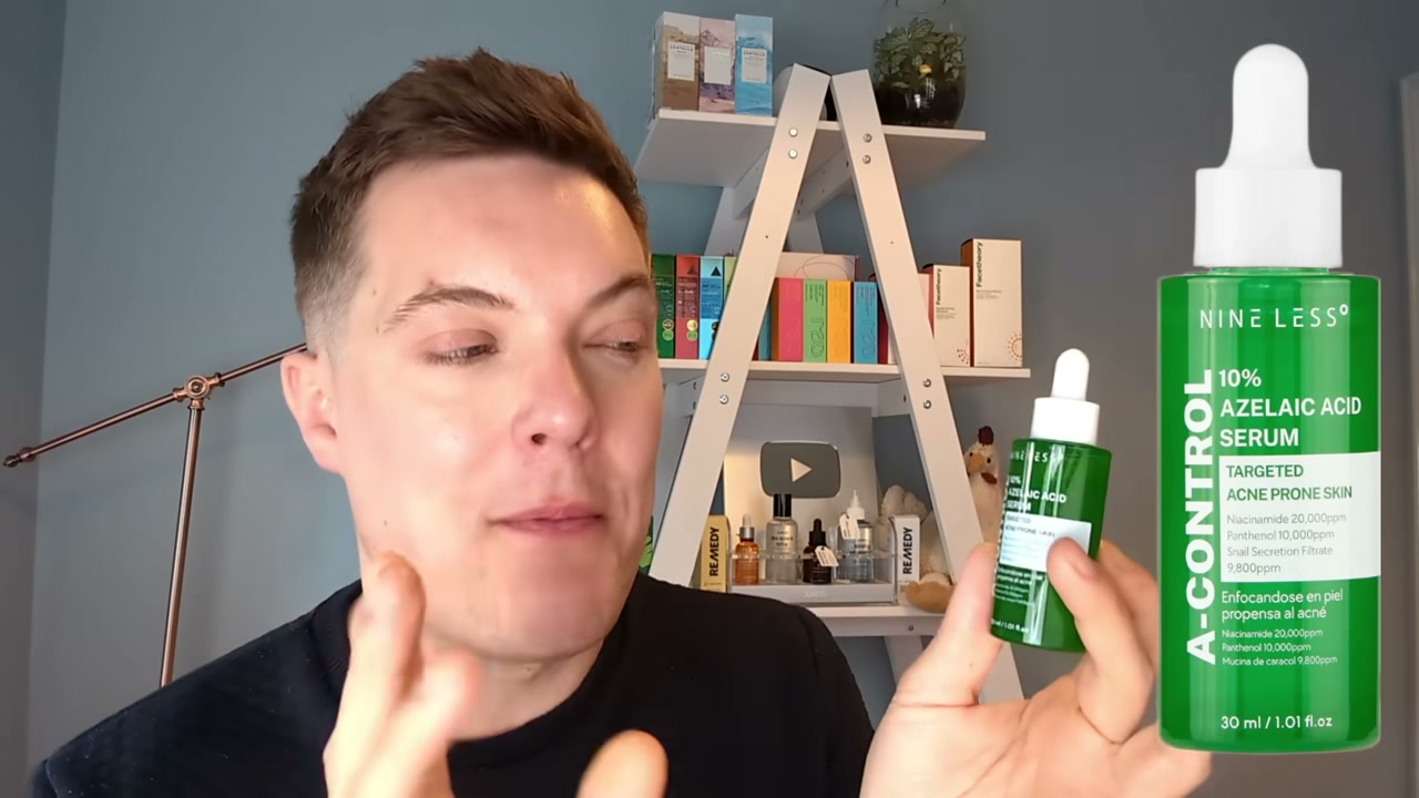 @madaboutskin reviewing Nineless Azelaic Acid Serum at 06:37 in a YouTube Shorts video