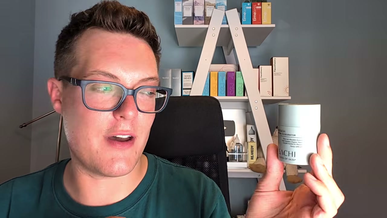 @madaboutskin reviewing Tatcha The Texture Skin Complexion Clarifying Accelerator at 20:22 in a YouTube Shorts video