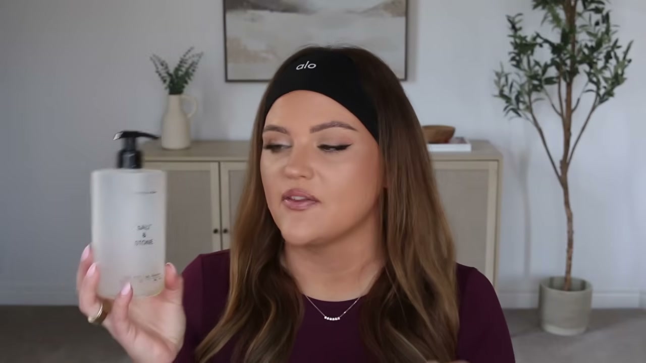 @makeupbycheryl reviewing Salt & Stone Saffron & Cedar Body Wash at 12:18 in a YouTube Shorts video