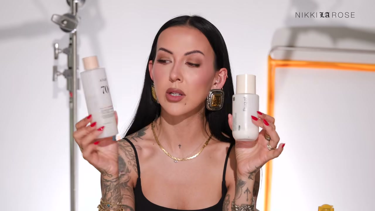 @makeupbynikkilarose reviewing Anua 70+ Rice and Ceramide Milky Toner at 32:29 in a YouTube Shorts video
