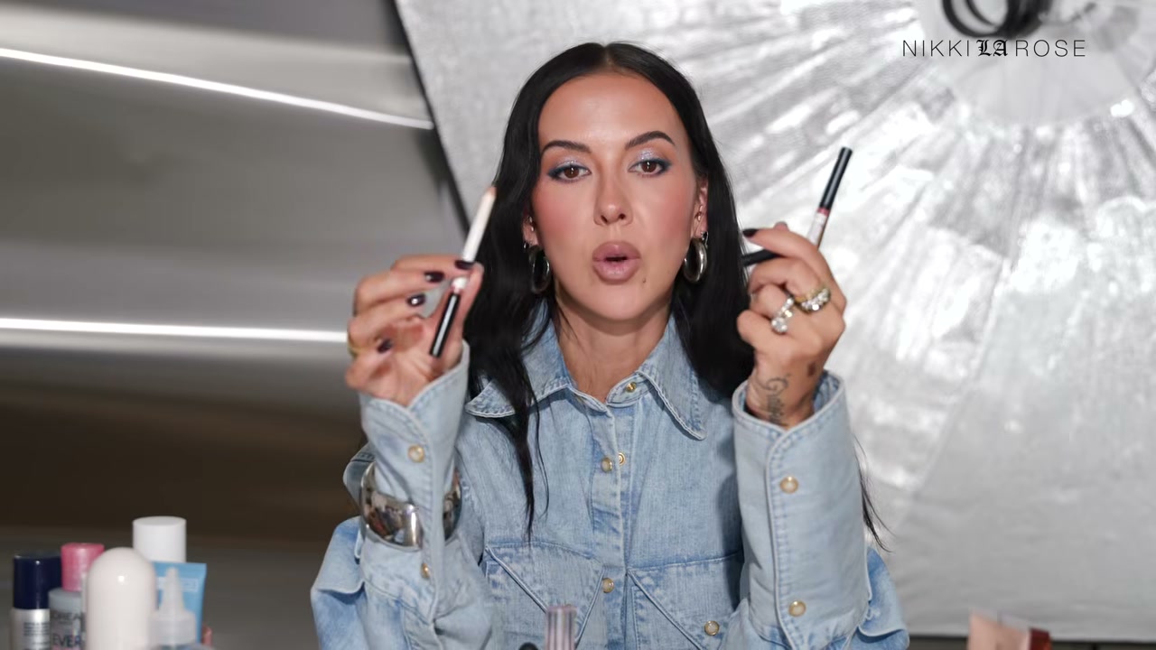 @makeupbynikkilarose reviewing MAKEUP BY MARIO Lip Liner at 10:40 in a YouTube Shorts video