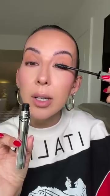 @makeupbynikkilarose reviewing Yves Saint Laurent Lash Latex Mascara at 02:03 in a YouTube Shorts video