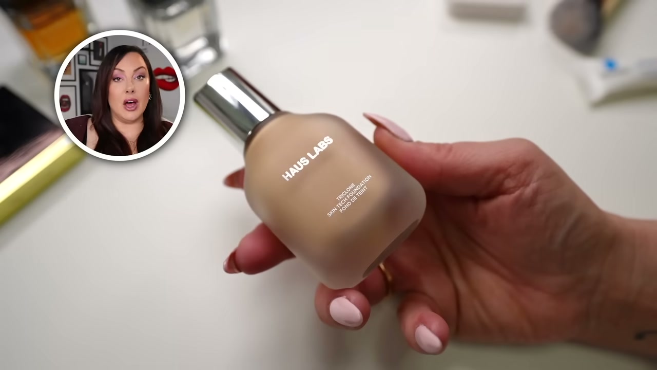 @marlenastell reviewing House of Marste Tricone Skin Tech at 07:37 in a YouTube Shorts video