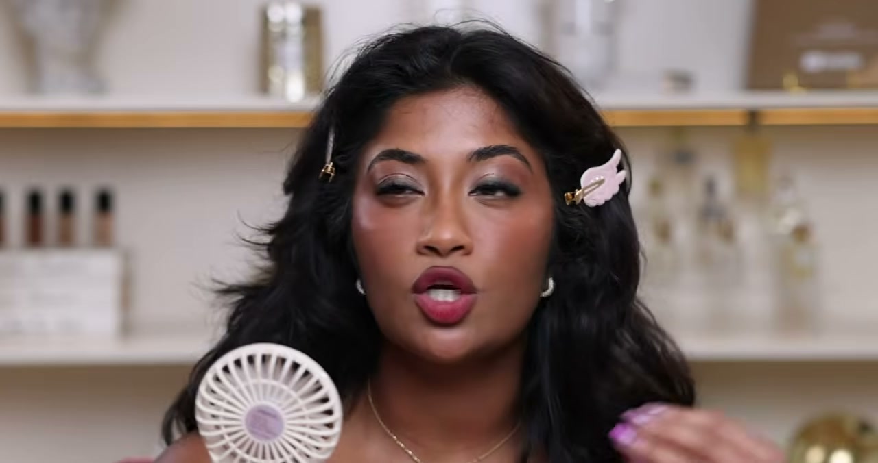 @monica.raviii reviewing BLK Cosmetics Matte Lock 16-Hour Wear Setting Spray at 25:47 in a YouTube Shorts video