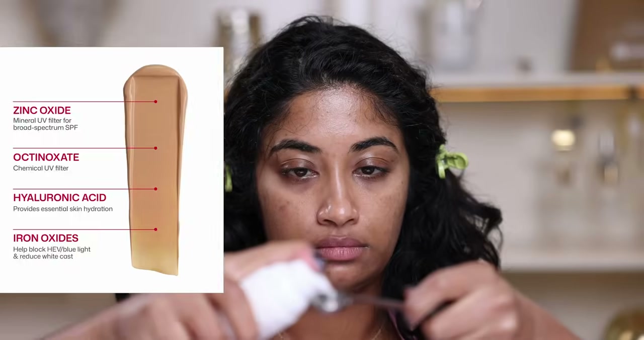 @monica.raviii reviewing EltaMD UV Daily Tinted SPF 40 Face Sunscreen at 11:36 in a YouTube Shorts video