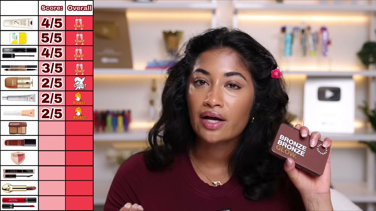@monica.raviii reviewing Sephora Collection Bronze and Glow Bronzer Palette at 22:23 in a YouTube Shorts video