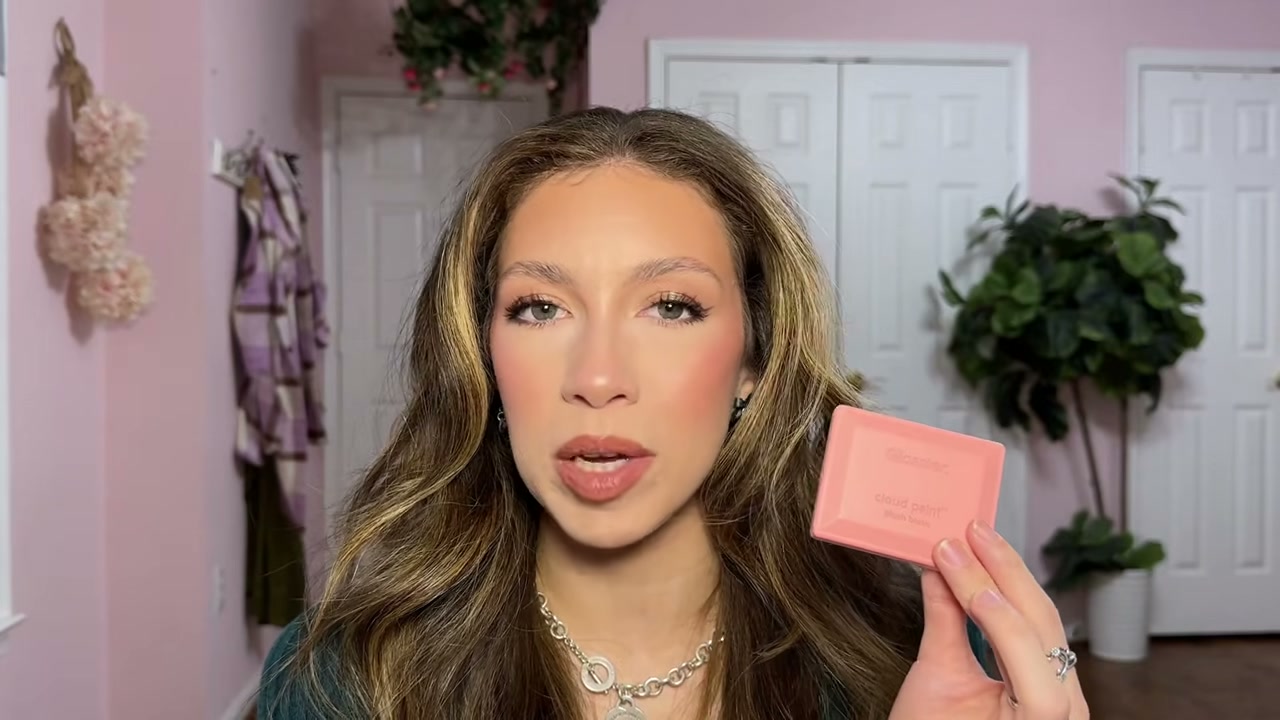 @moorebeautifully reviewing Glossier Cloud Paint Blushes at 25:35 in a YouTube Shorts video
