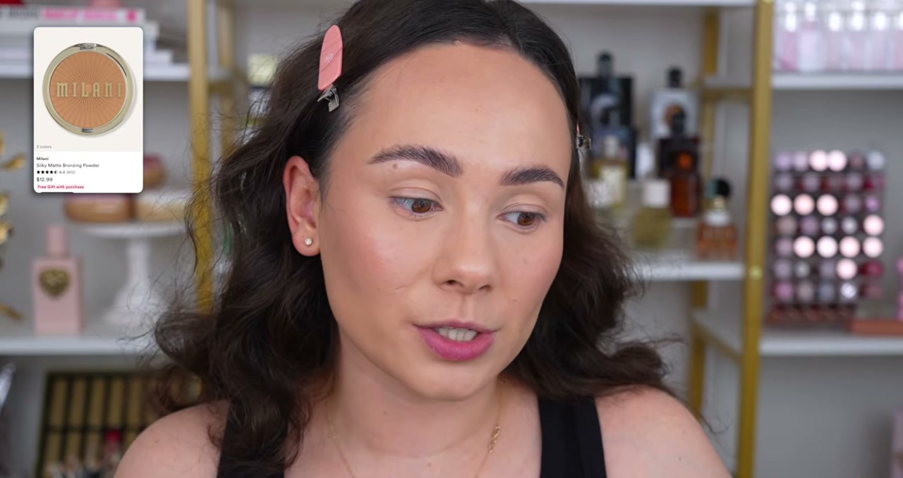 @morganturnermakeup reviewing Charlotte Tilbury Airbrush Matte Bronzer at 16:32 in a YouTube Shorts video