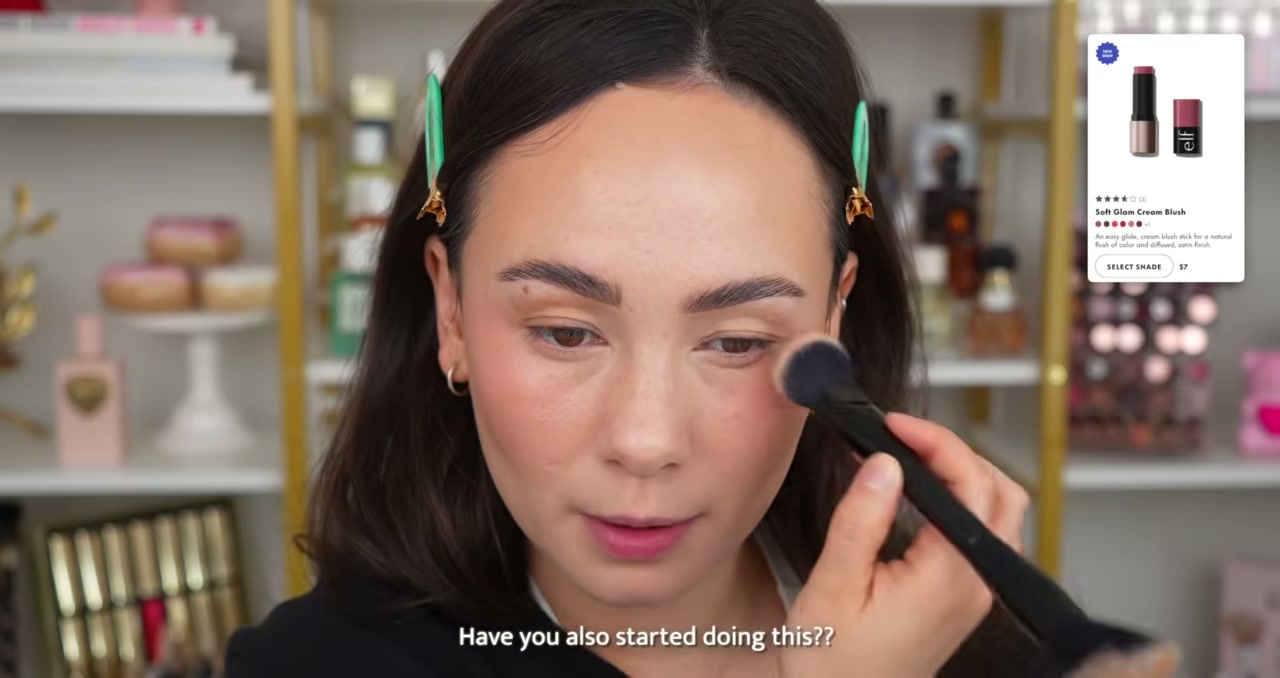 @morganturnermakeup reviewing e.l.f. Cosmetics Halo Glow Setting Powder at 05:56 in a YouTube Shorts video