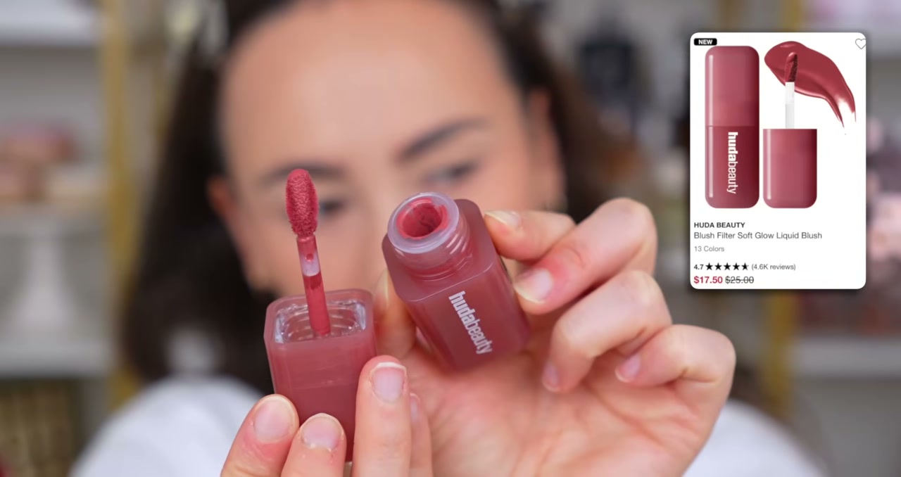 @morganturnermakeup reviewing Huda Beauty Blush Filter at 12:21 in a YouTube Shorts video