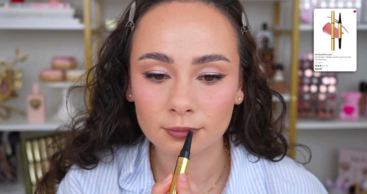 @morganturnermakeup reviewing PAT McGRATH LABS Lip Sculpt + Shade Contour Duo at 18:23 in a YouTube Shorts video