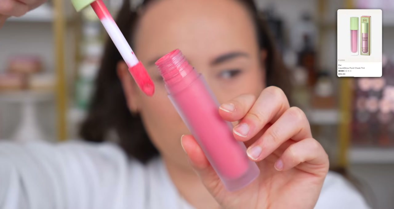 @morganturnermakeup reviewing Pixi Liquid Glow Blush at 12:49 in a YouTube Shorts video