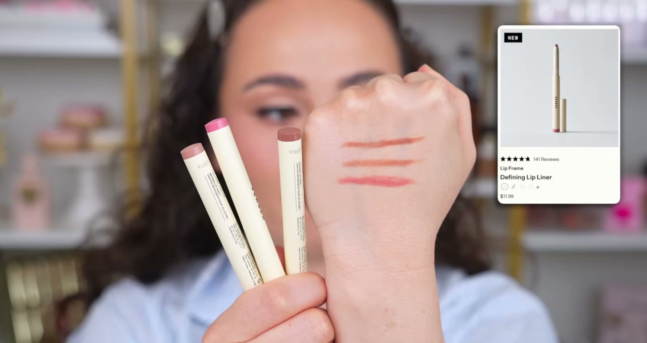 @morganturnermakeup reviewing Versed Lip Frame at 17:17 in a YouTube Shorts video