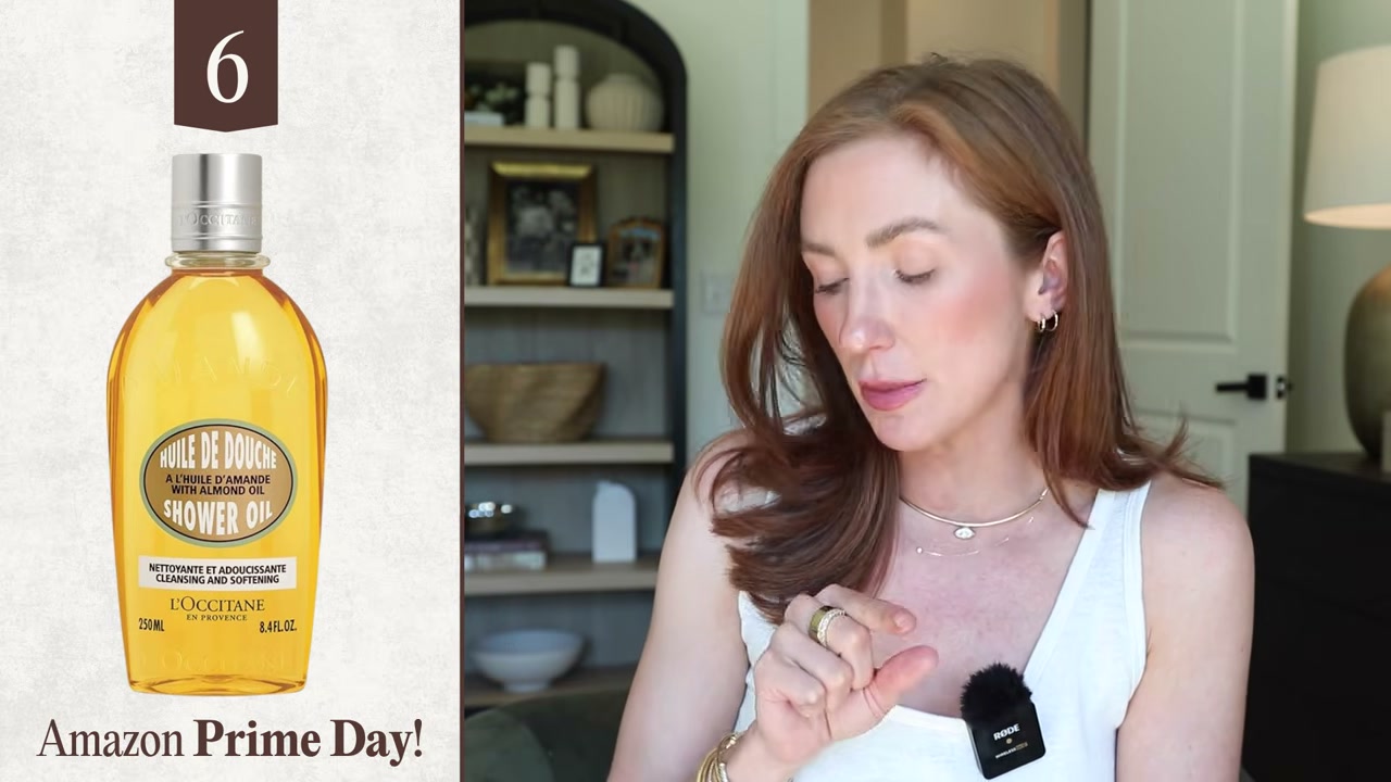 @moriahcrobinson reviewing L'Occitane Almond Shower Oil at 04:36 in a YouTube Shorts video
