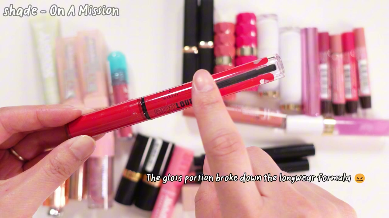 @ms.angiekim reviewing NYX Shine Loud Liquid Lipstick at 13:00 in a YouTube Shorts video