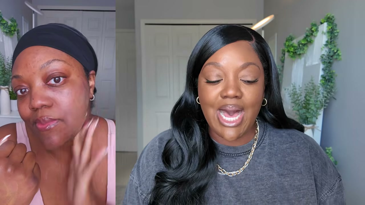 @nubelease reviewing Clinique UV Solutions Brightening Tinted SPF 50 at 08:38 in a YouTube Shorts video