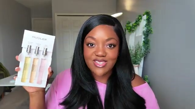 @nubelease reviewing Mugler Trio Travel Fragrance Set at 29:16 in a YouTube Shorts video