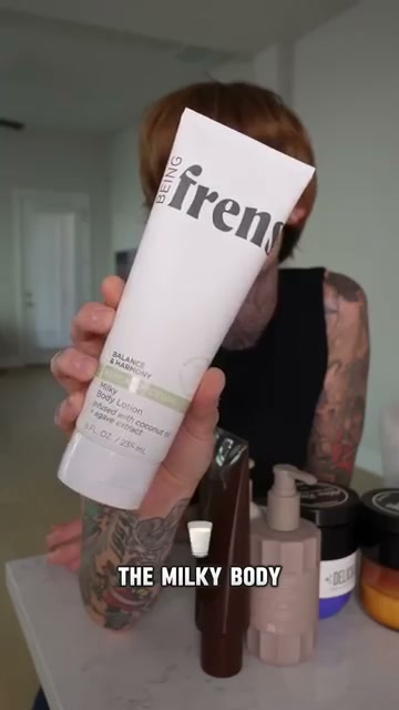 @oliviaolfactory reviewing Being Frenchy Milky Body Lotion at 00:21 in a YouTube Shorts video