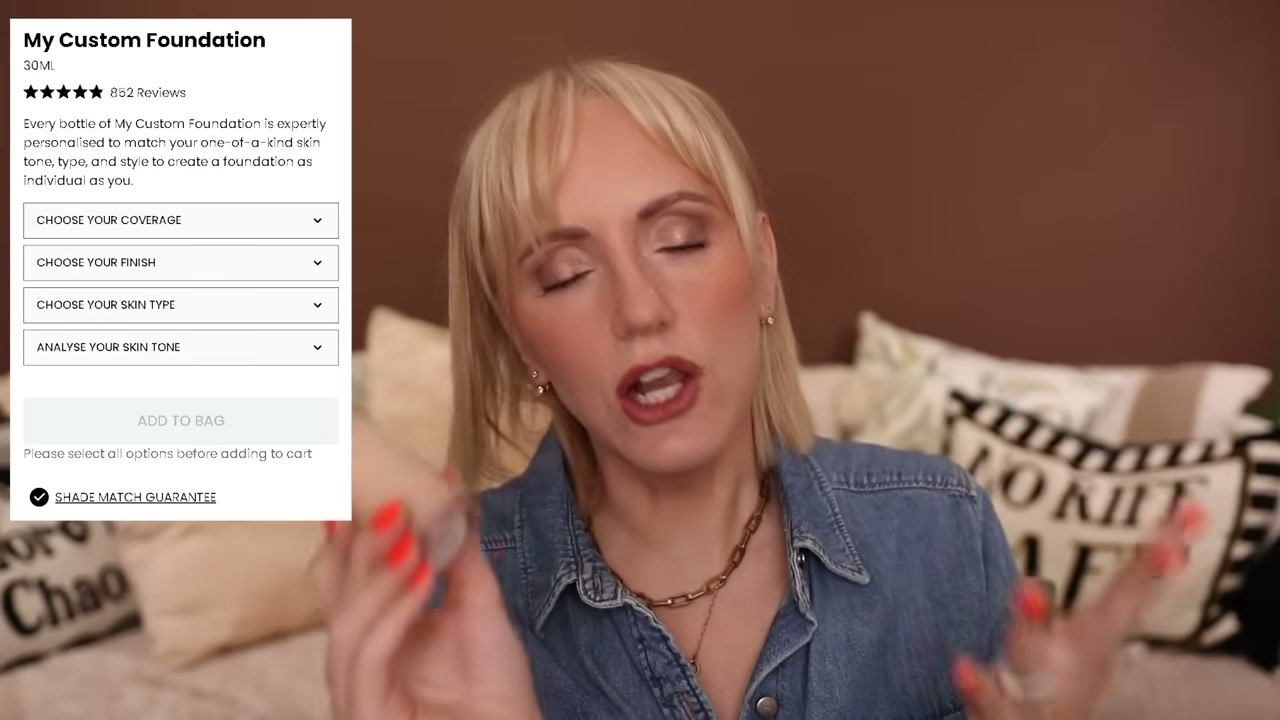 @pamperedwolf reviewing DCYPHER Custom Foundation at 01:55 in a YouTube Shorts video