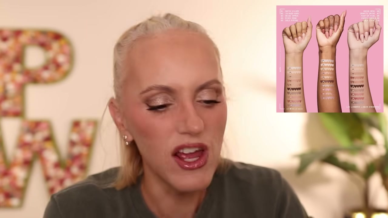 @pamperedwolf reviewing NYX Lid Lingerie Eye Pigment at 11:10 in a YouTube Shorts video