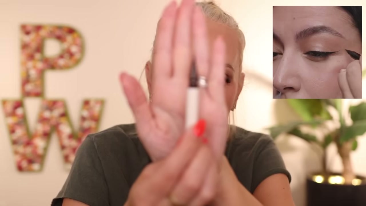 @pamperedwolf reviewing Rare Beauty Perfect Strokes Matte Liquid Liner at 12:17 in a YouTube Shorts video