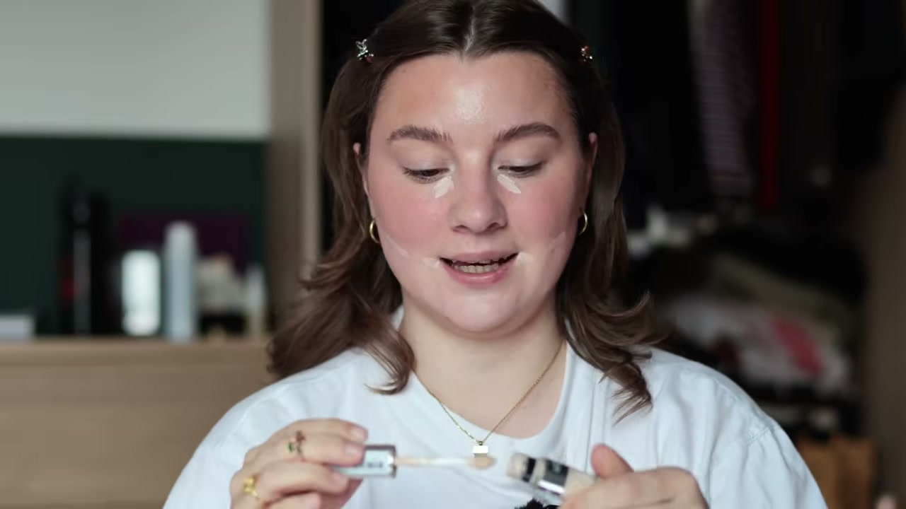 @peculiarlaain reviewing L'Oreal Paris True Match Radiant Serum Concealer at 14:13 in a YouTube Shorts video